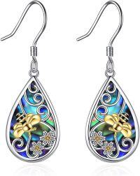 wholesale 925 Sterling Silver Teardrop Abalone Shell Flower Tree Of Life Dangle Earrings For Women-Gold Bee Earrings