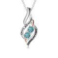 wholesale 925 Sterling Silver Twisted Pendant With Purple Stones-0-5