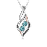 wholesale 925 Sterling Silver Twisted Pendant With Purple Stones-simple-simple