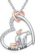 wholesale 925 Sterling Silver Mama Bear Family Love Infinity Heart Pendant Necklace for Women Girls Gifts-0-0