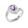 TOUPOP 925 Sterling Silver Birthstone Personalized Class Of 2024 Rings For Women-0-0