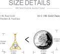 wholesale 14K Gold White Opal Heart Celtic Knot Triquetra Pendant Necklace for Women-0-9