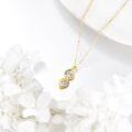 wholesale 14K Yellow Gold Moissanite Infinity Sister Necklace for Women, Sparkling Jewelry Gift-0-4