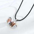 wholesale 925 Sterling Silver Round Wolf Photo Frame Pendant Necklaces for Women Men s-0-1
