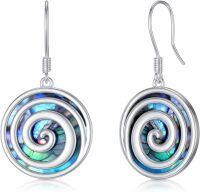 wholesale 925 Sterling Silver Abalone Shell Spiral Drop Earrings-Swirl