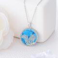 wholesale 925 Sterling Silver Turquoise Squirrel Tree of Life Necklace for Women Men-0-2