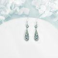 wholesale 925 Sterling Silver Teardrop Abalone Shell Drop Earrings with Filigree Design-0-4