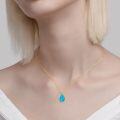 wholesale 14K Gold Teardrop Turquoise and Moissanite Infinity Necklace - 16 & 18 Chain-0-1