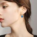 wholesale 925 Sterling Silver Blue Crystal Dragonfly Heart Leverback Earrings-0-1