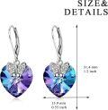 wholesale 925 Sterling Silver Butterfly & Crystal Heart Drop Earrings with Leverbacks-0-5