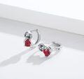 wholesale 925 Sterling Silver Red Heart Sloth Huggie Hoop Earrings for Women and Teenage Girls-0-4