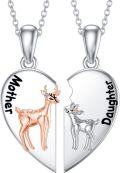 wholesale 925 Sterling Silver Deer Mother & Daughter Matching Necklaces-0-0