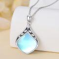 wholesale Sterling Silver Natural Gemstone Teardrop Pendant Necklace-0-3