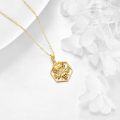wholesale 14K Gold Queen Bee Pendant Necklace with Diamond and Honeycomb Design for Women's s-0-3