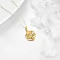 wholesale 14K Gold Queen Bee Pendant Necklace with Diamond and Honeycomb Design for Women's s-0-3
