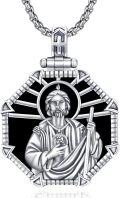 wholesale 925 Sterling Silver Saint Joseph Medal Cross Religious Catholic Men's Women's Charm Pendant Necklace  s for Him Her Boys Girls Kids-0-0