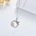 wholesale 925 Sterling Silver Hummingbird and Flower Pendant Necklaces for Women Girls Gifts -0-2