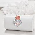 wholesale 925 Sterling Silver Rose Heart Pendant I Love You Mom Necklace Fashion  for Mother's Day-0-3