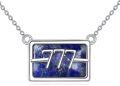 wholesale Sterling Silver & Lapis Lazuli 777 Necklace - Angel Number Pendant, 18 Chain, Spiritual Gift for Protection & Wisdom-0-0