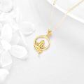 wholesale 14k Gold Mermaid Pendant With White Pearl Necklace-0-1