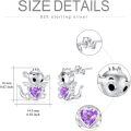 wholesale 925 Sterling Silver Birthstone Cute Dinosaur Stud Earrings for Women-0-2