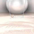 wholesale 925 Sterling Silver Lab-Grown Cubic Zirconia Mama Script with Rose Gold Plated Heart Pendant Necklace-0-3