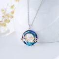 wholesale 925 Sterling Silver Blue Crystal Mama Bear Pendant Necklaces for Women - Mother's Day Gifts-0-1