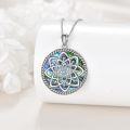 wholesale 925 Sterling Silver Abalone Shell Chakra Lotus Yoga Pendant Necklace-0-2