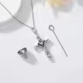 TOUPOP Sterling Silver Birthstone Cross Urn Necklace for Ashes with Filler-0-1