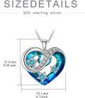 wholesale TOUPOP Moon And Star Necklace I Love You To The Moon And Back Necklace 925 Sterling Silver Crystal Necklace For Women Heart Pendant Necklace Jewelry Gifts For Women Mom Wife -0-5