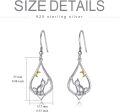 wholesale TOUPOP Cat Earrings For Women Sterling Silver Cat Dangle Drop Hooks Earrings Animal Jewelry Christmas Xmas Birthday Gifts For Her Women Mom Grandma -0-4