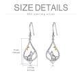 TOUPOP Sterling Silver Cat Dangle Drop Hook Earrings Animal Jewelry Gifts-0-4