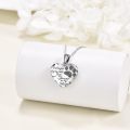 wholesale 925 Sterling Silver Paw Print Heart Photo Locket Pendant Necklace Gift for Women-0-2