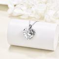 wholesale 925 Sterling Silver Paw Print Heart Photo Locket Pendant Necklace Gift for Women-0-2