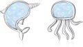 wholesale 925 Sterling Silver White Opal Whale & Jellyfish Stud Earrings for Women - Hypoallergenic Sea Life Gift Set-0-0