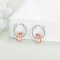 wholesale 925 Sterling Silver Sloth Huggie Hoop Earrings for Women Girls-0-2