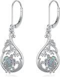 wholesale 925 Sterling Silver Abalone Shell Sea Turtle Drop Earrings-0-0