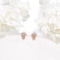 wholesale Rose Gold Heart Infinity CZ Stud Earrings for Women Girls Minimalist  925 Sterling Silver Hypoallergenic-0-3