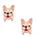 wholesale 925 Sterling Silver French Bulldog Stud Earrings for Women Girls Gifts Minimalist Pet Jewelry -0-0