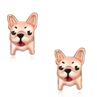 wholesale 925 Sterling Silver French Bulldog Stud Earrings for Women Girls Gifts Minimalist Pet Jewelry -Dog