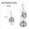 wholesale 925 Sterling Silver Triquetra Trinity Knot Leverback Drop Earrings-0-4