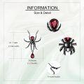 wholesale Gothic 925 Sterling Silver Red Garnet Spider Pendant Necklace for Women-0-4