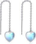 wholesale 925 Sterling Silver Heart-Shaped Rainbow Moonstone Threader Dangle Earrings for Women-0-0