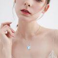 wholesale 925 Sterling Silver Moonstone Cat Pendant Necklace with Flowers and Leaves Design-0-1
