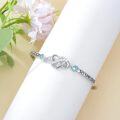 wholesale 925 Sterling Silver Blue Crystal Infinity Heart Bracelet for Women-0-2