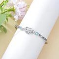wholesale 925 Sterling Silver Infinity Heart Bracelet Wholesale With Blue Crystals-0-2