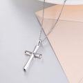 wholesale 925 Sterling Silver Cross Pendant Necklace with Faith Hope Love Inscription - Perfect Gift for Her or Him-0-4