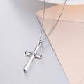 wholesale 925 Sterling Silver Cross Pendant Necklace with Faith Hope Love Inscription - Perfect Gift for Her or Him-0-4