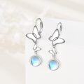 wholesale 925 Sterling Silver Butterfly Moonstone Drop Earrings  for Women-0-3