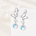 wholesale 925 Sterling Silver Butterfly Moonstone Drop Earrings  for Women-0-3